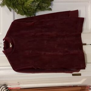 Pact Organic Cotton Velour Set Top Pants XS Burgundy